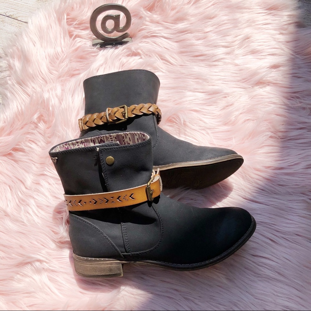 Roxy | Skye Black Brown Ankle Boots 6.5